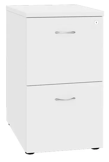 LKR - 2  dřevěná kartotéka A4, 2-zásuvková, centrální zámek, korpus bílá/čílka bílá